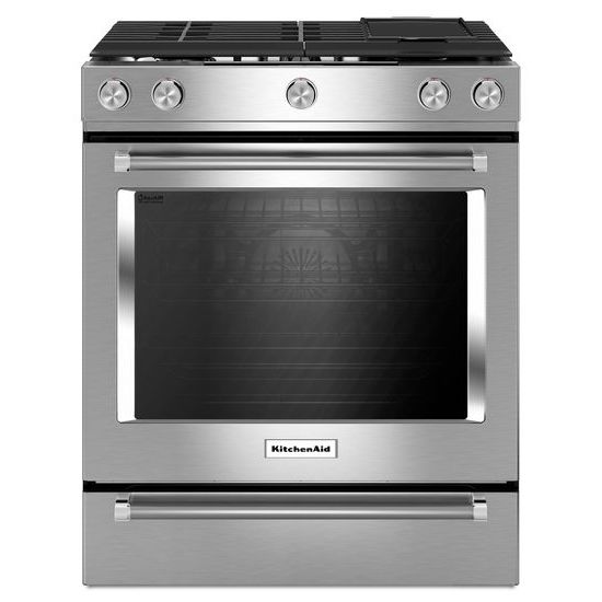KitchenAid KSGB900ESS 30" 5 Burner Gas Convection SlideIn Range with